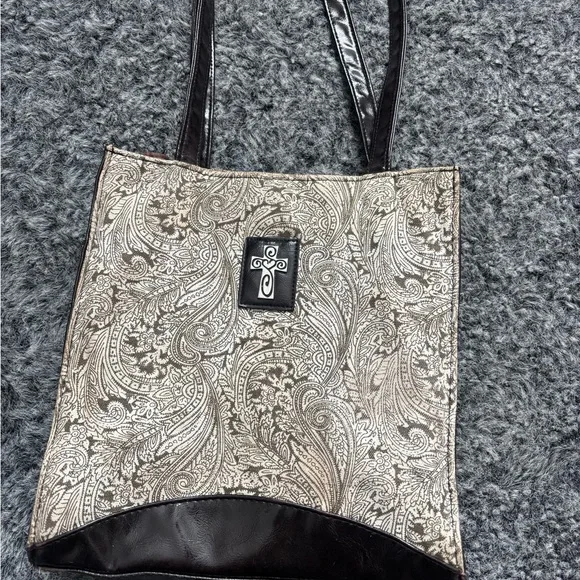 Elegant brown and Cream Tote Bag - Picture 2 of 13